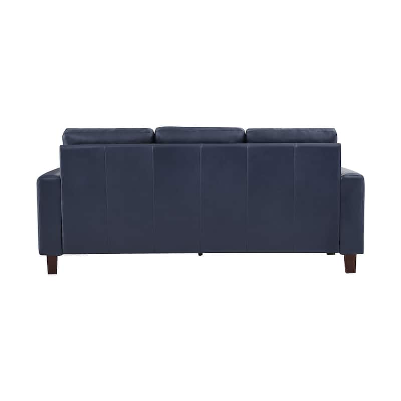 83.9" Genuine Leather Upholstered 3-Seater Sofa with Solid Wood Legs