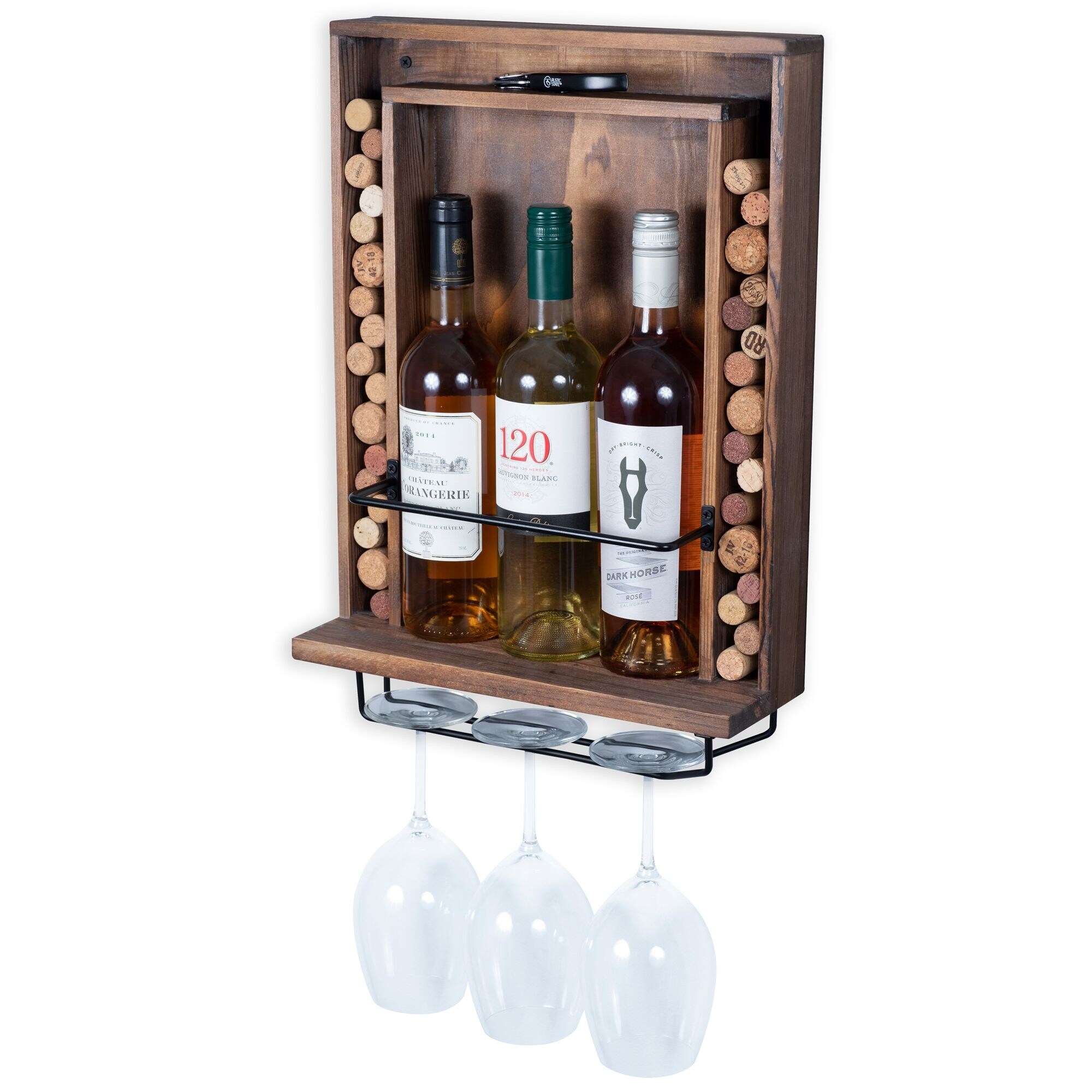 Wine rack on sale with cork storage