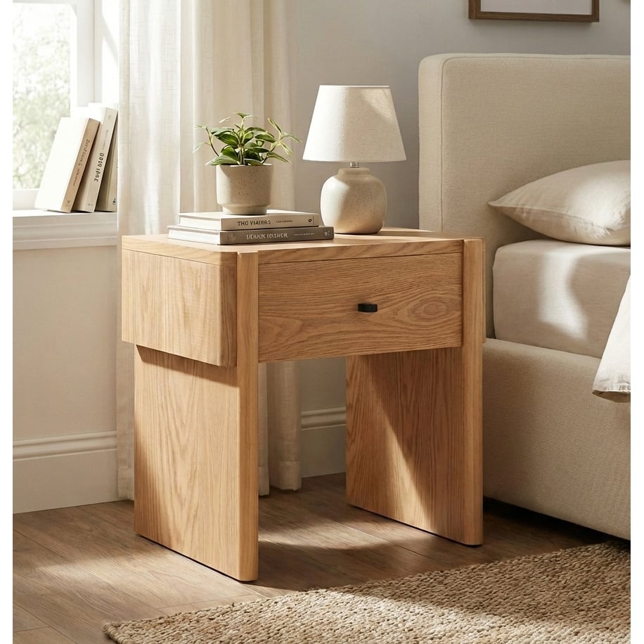 Christopher Knight Home - Modern Minimalist Wood Nightstand with Single Drawer
