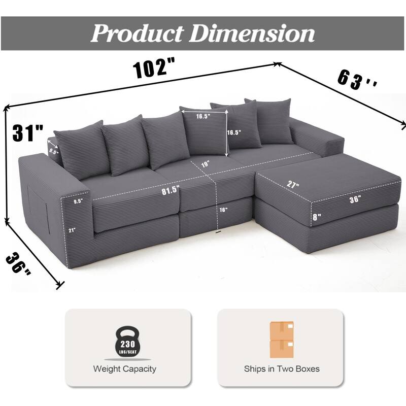 10-in-1 Convertible Sofa Sectional