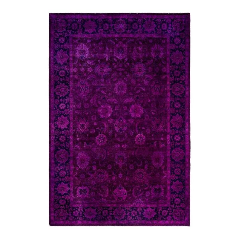Fine Vibrance One-of-a-Kind Hand-Knotted Area Rug - Pink, 6' 2" x 9' 3" - 6' 2" x 9' 3"