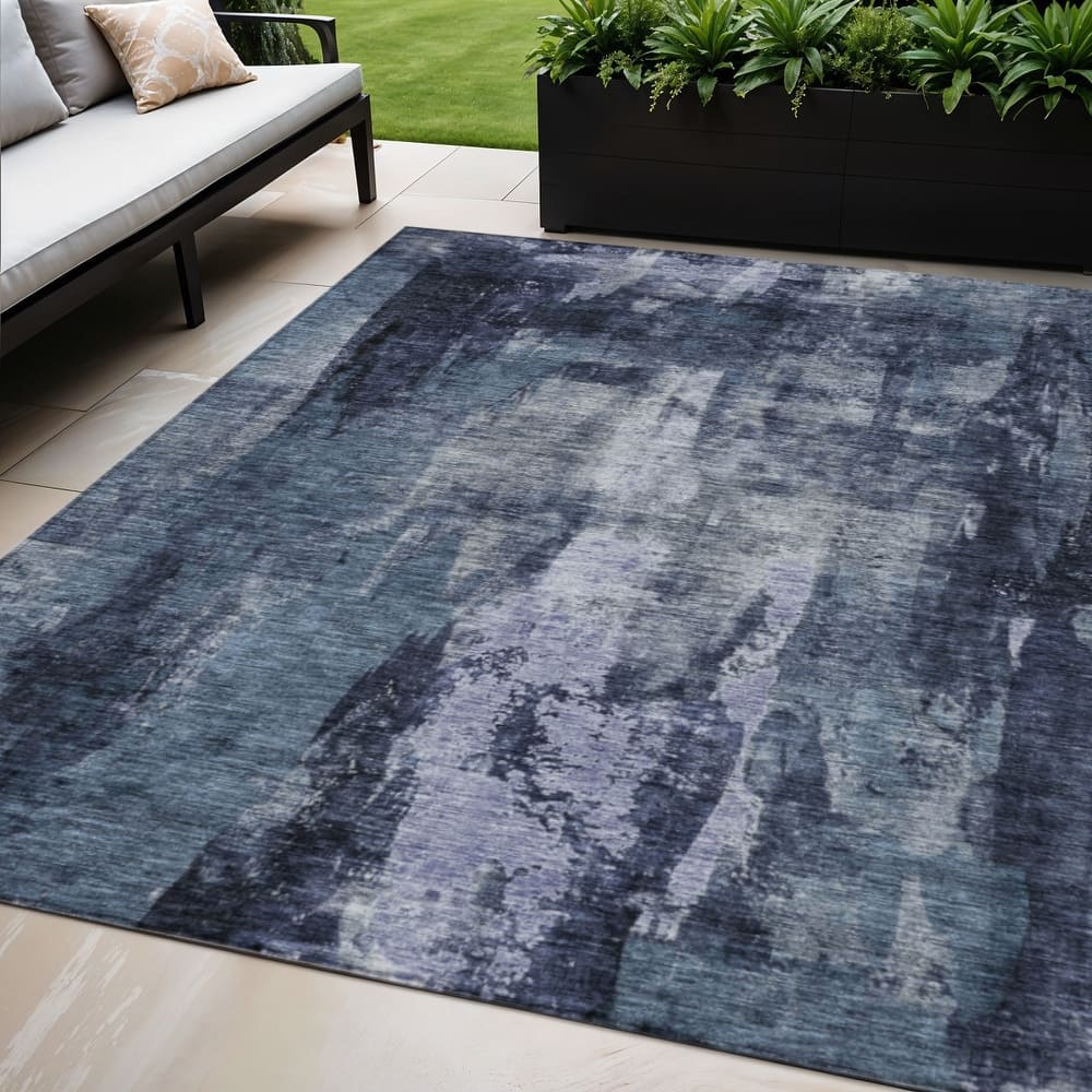 HomeRoots Abstract Transitional Rectangle Outdoor Rug