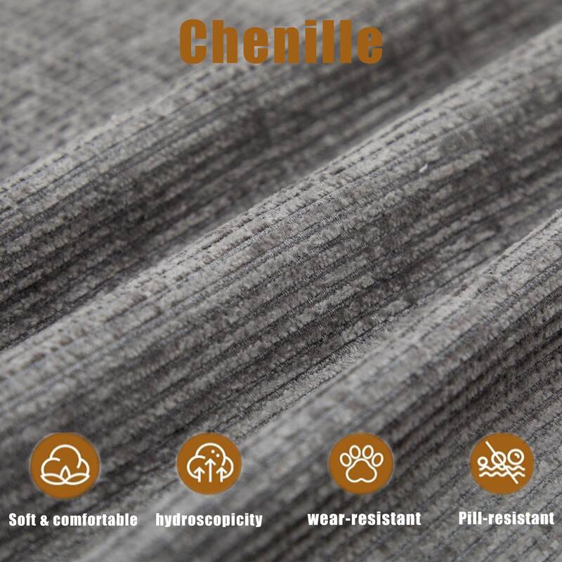 142" Chenille L-Shaped Modular Sofa with Sleeper & Ottoman