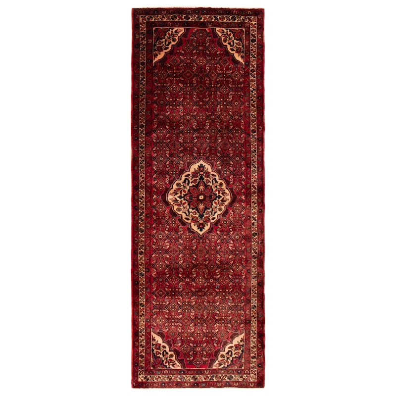 ECARPETGALLERY Hand-knotted Andelz Red Wool Rug - 3'8 x 10'3 - Red - 3'8 x 10'3