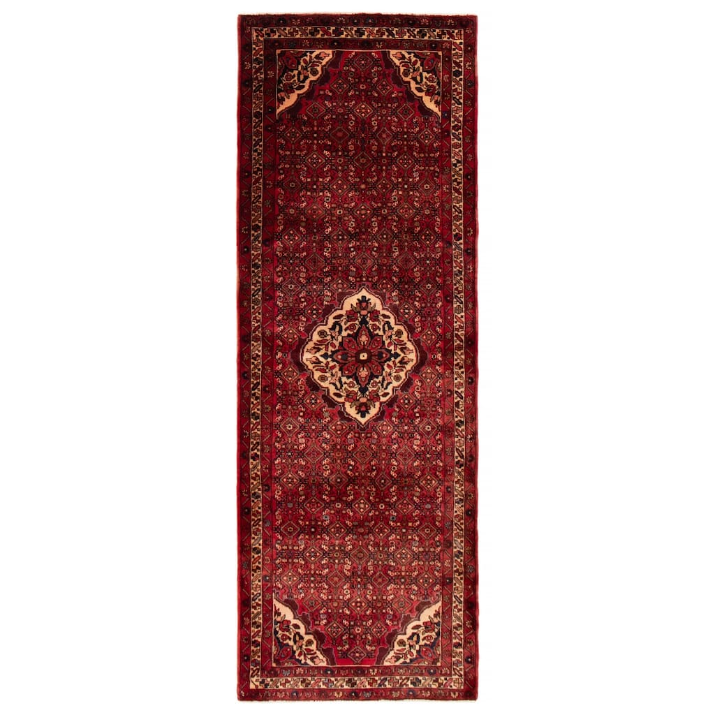 ECARPETGALLERY Hand-knotted Andelz Red Wool Rug - 3'8 x 10'3