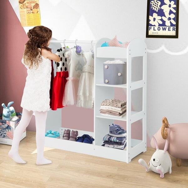 kidkraft wooden fashion pretend dress up station Guidecraft Rotating Dress Up Storage Natural main image 0