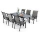 preview thumbnail 18 of 35, Patio Dining Set 9/7 Pieces Outdoor Metal Furniture Set, 8/6 C Spring Motion Chairs and 1 Expandable Table