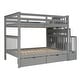 preview thumbnail 5 of 18, Full Over Full Bunk Bed with 6 Drawers and Shelves