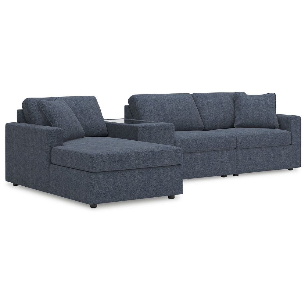 Signature Design by Ashley Modmax 4-Piece Sectional with Chaise and Storage Console - 126"W x 68"D x 36"H