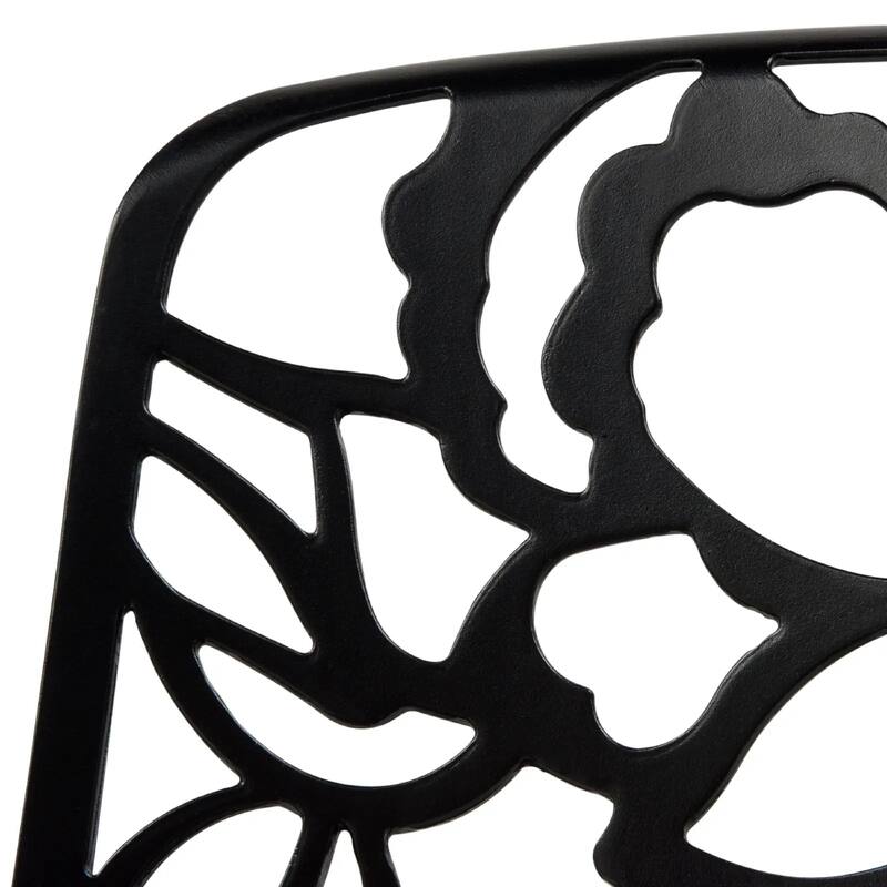 Devon Aluminum Floral Cutout Stackable Dining Chair for Dining Room, Patio, or Garden