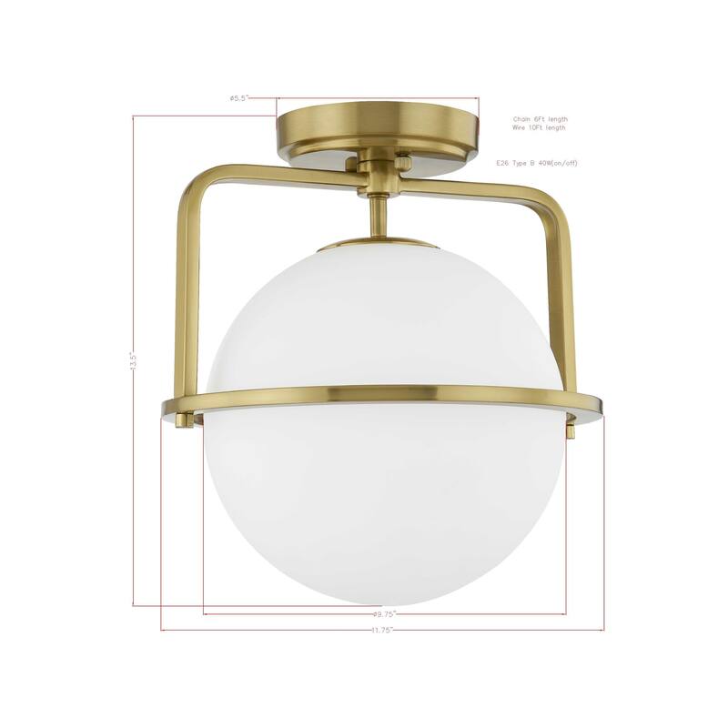 Gigi Semi-Flush/Convertible Light, Gold