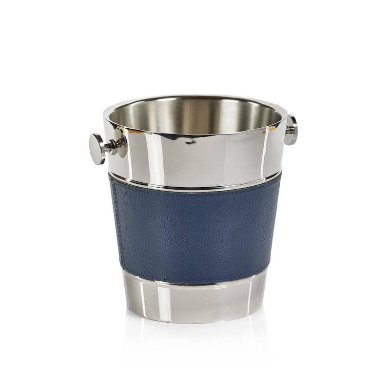 Lucena Double Nickel & Leather Wall Wine Cooler - 9" x 8"