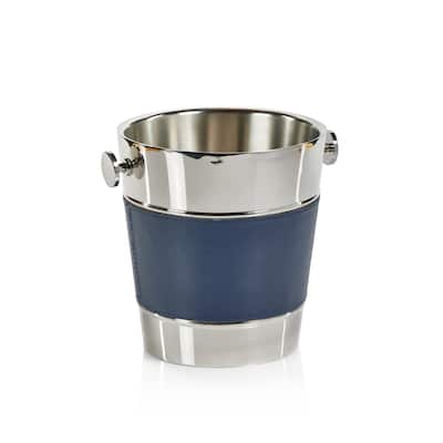 Lucena Double Nickel & Leather Wall Wine Cooler - 9" x 8"