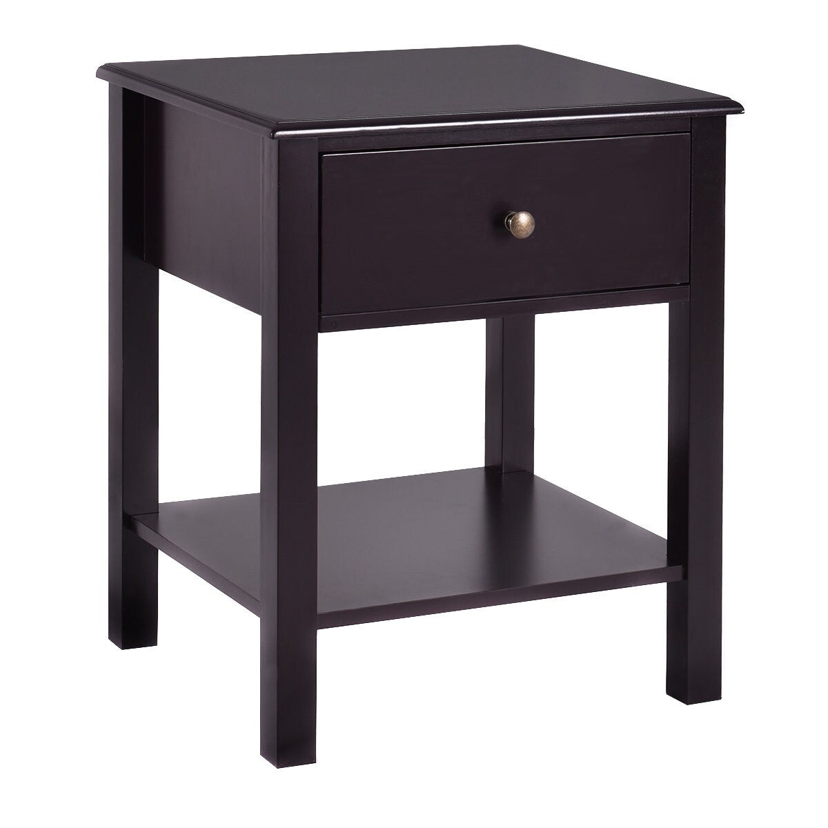 Shop Costway End Table Nightstand Storage Display Furniture Drawer Shelf On Sale Overstock 16131199