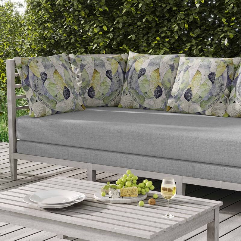 Rock Heaven Indoor/Outdoor Reversible Throw Pillow Green and Grey