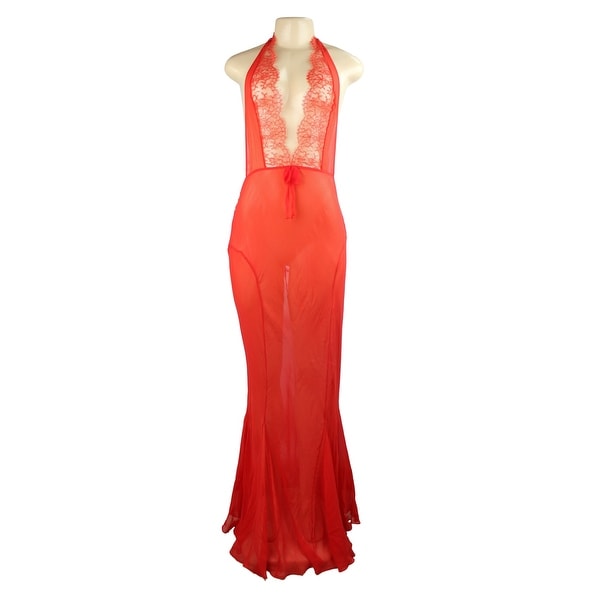 Victoria's Secret Designer Collection 100% Silk Maxi Mermaid Gown Red Large $498 - sexy red