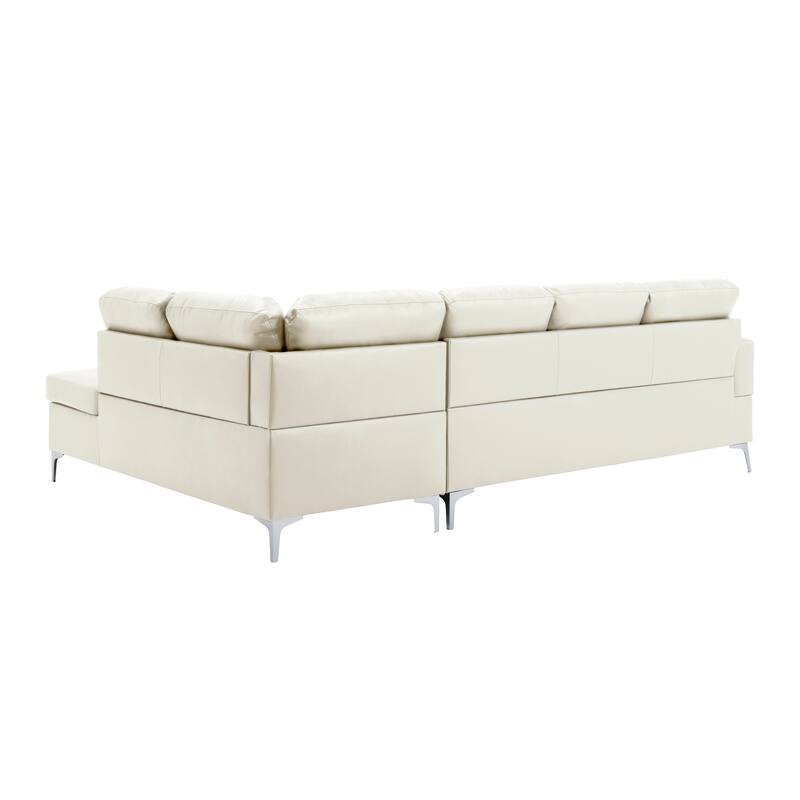 McCafferty Faux Leather Sectional Sofa with Ottoman