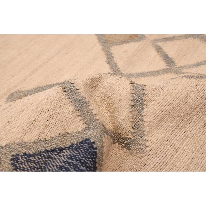 ECARPETGALLERY Flat-Weave Palas Denizli Cream Jute Kilim - 5'4 x 7'4