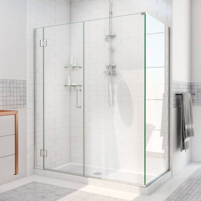 DreamLine Unidoor-X 60 in. W x 34 3/8 in. D x 72 in. H Frameless Hinged Shower Enclosure - 34.38" x 60"