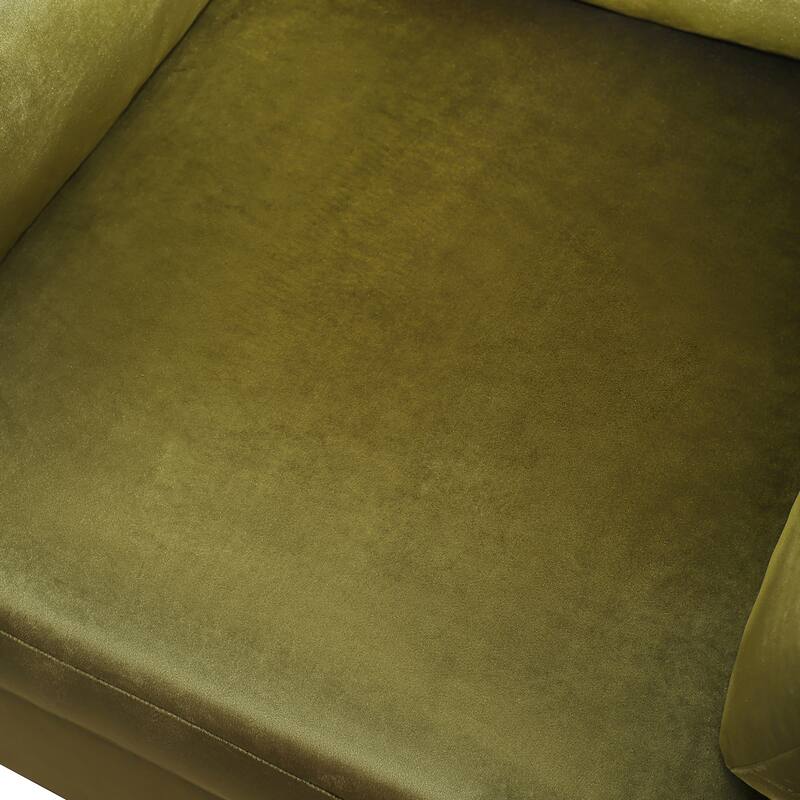 Velvet Single Sofa Chair, Modern Upholstered Accent Chair for Reading, Comfy Living Room Chairs with Pillow