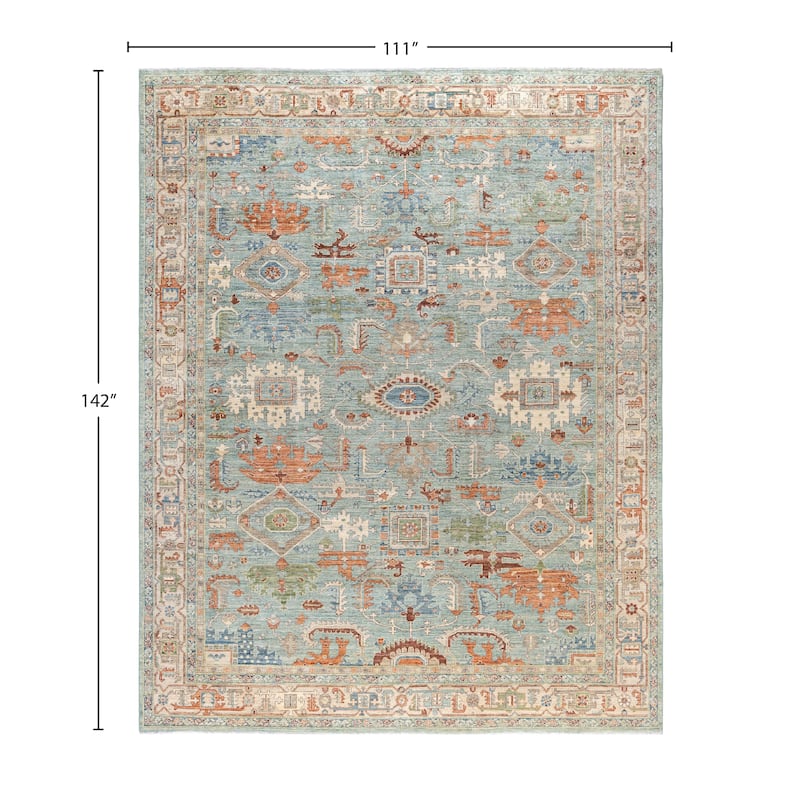 Serapi One-of-a-Kind Hand-Knotted Area Rug - Green - 9' 3" x 11' 10"