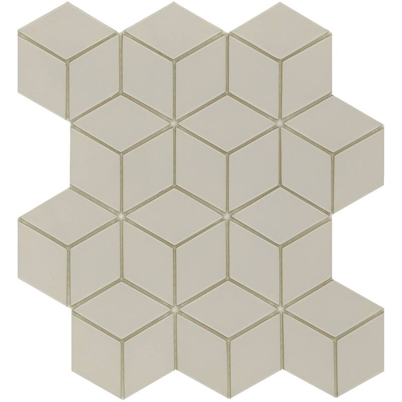 Emser Tile Concept - 10-1/4" Cubed Mosaic Wall Tile - Semi-Gloss Tile