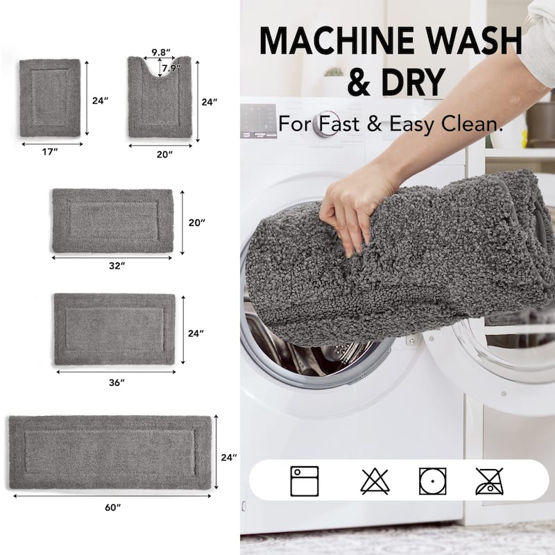 Deconovo Bathroom Rugs, Non Slip Absorbent Shower Bathroom Mat (1 PC)