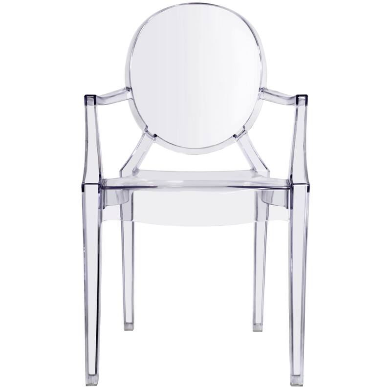 Modern Plastic Armchair With Arms Acrylic Mirrored Dining Chairs Retro Desk Stackable Molded