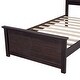 preview thumbnail 29 of 30, Farmhouse Wooden Platform Full Size Bed With Curl Design Headboard And Footboard For Teenager, Espresso