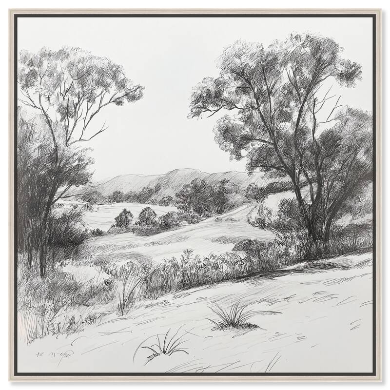 Charcoal Countryside Canvas by Art Remedy - Silver - 40" x 40"