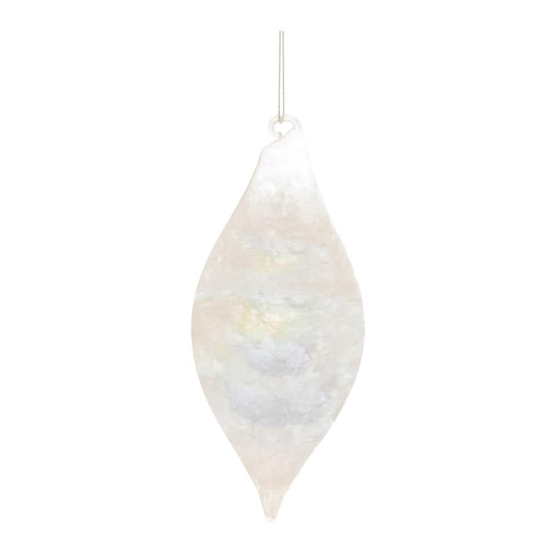 Iridescent Cloudy Glass Christmas Ornaments - 5.5" - Gray - 6ct
