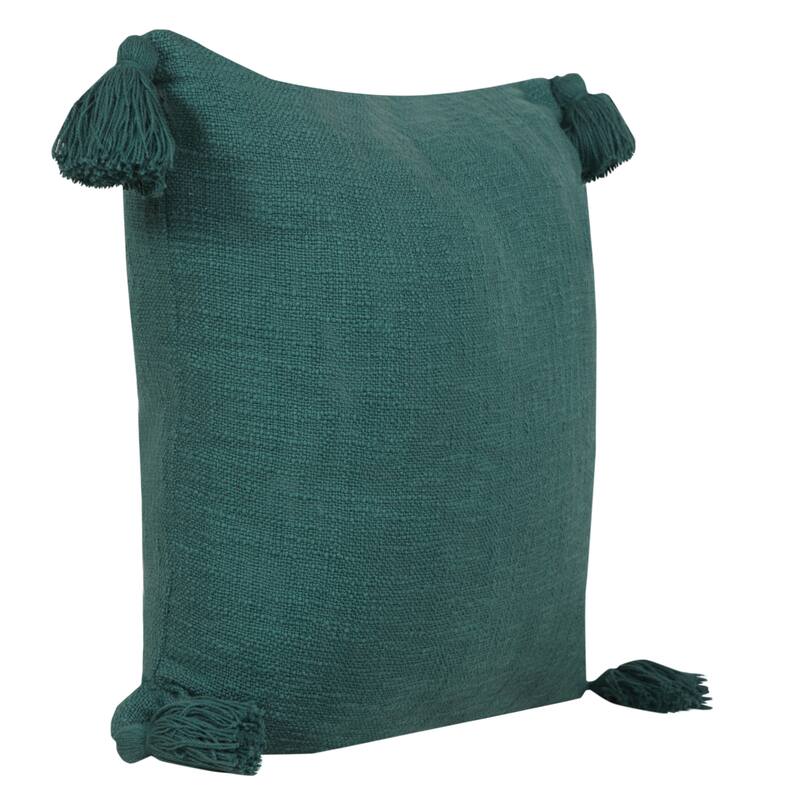 Sevita Solid Cotton Throw Pillow with Tassels