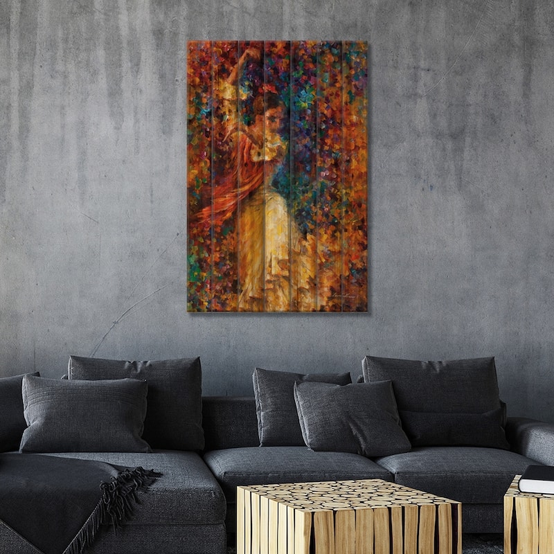 Flamenco and Fire Print On Wood by Leonid Afremov - Multi-Color