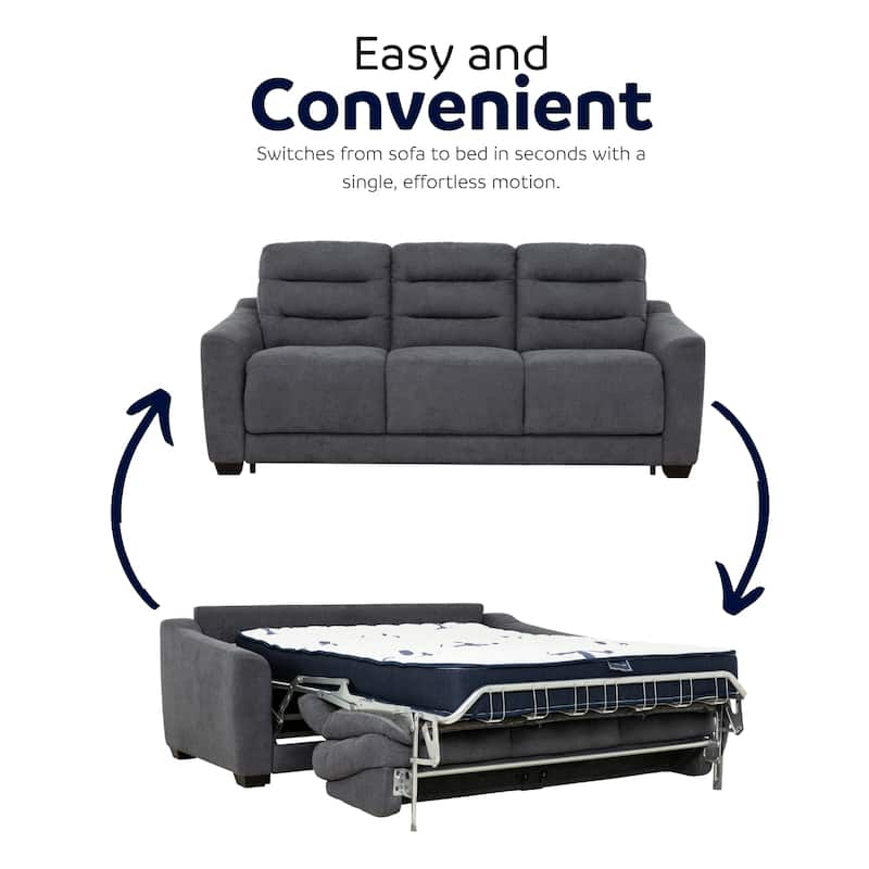 Stearns & Foster® Luca 83 in. Queen Pull Out Sofa Bed with 8 in. Hybrid Mattress