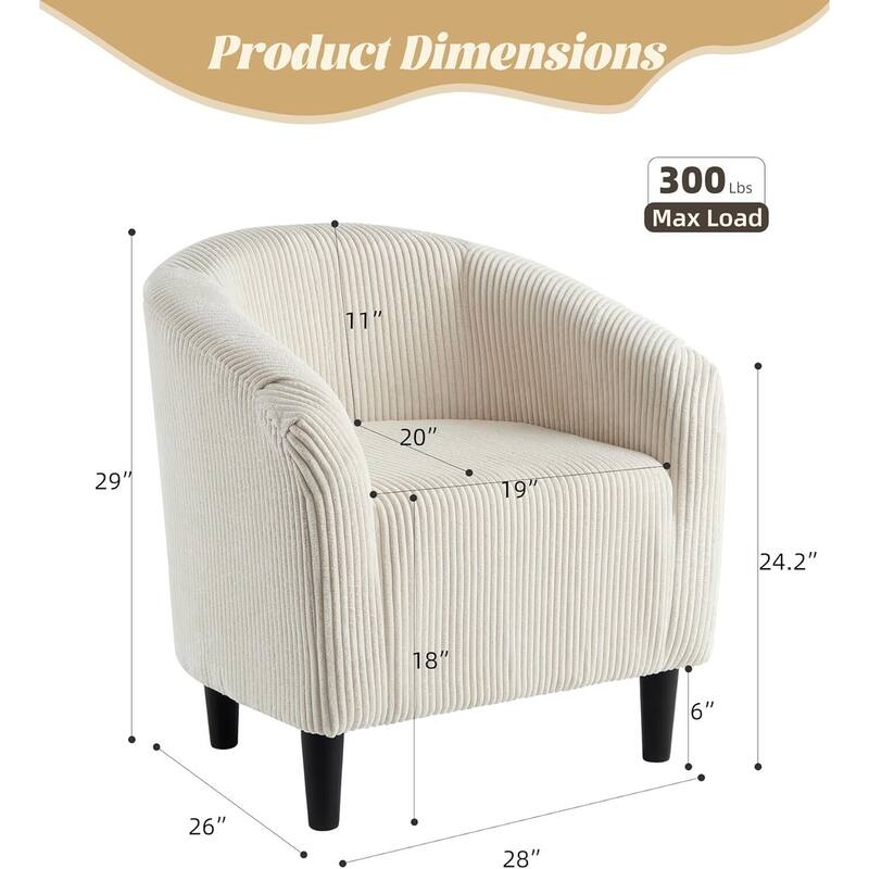 Elegant Accent Cozy Armrest Sofa Chair for Living Room Bedroom