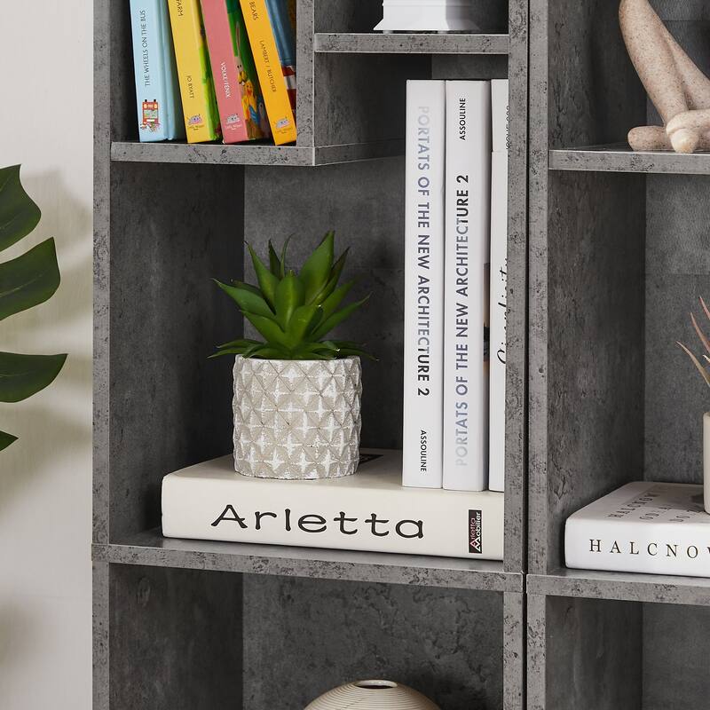VECELO 3-Tier Bookcase and 4-Tier Bookcase set, Modern & Contemporary Wooden Bookshelf sets(set of 2)