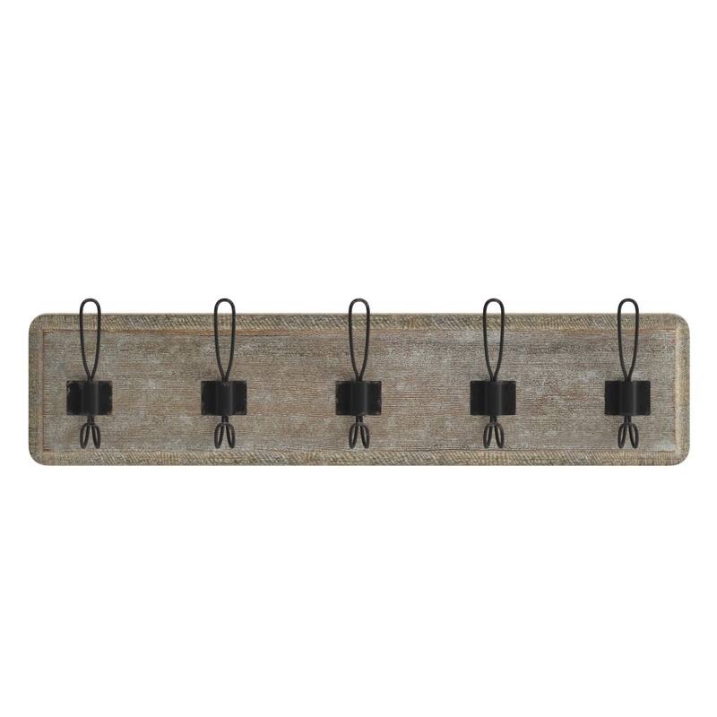 Wall Mounted Storage Rack with Upper Shelf and Storage Hooks