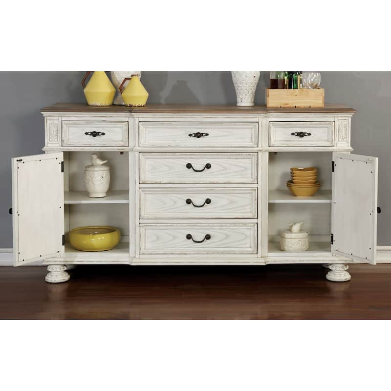 The Gray Barn Caelum Farmhouse 60-inch Antique White 6-drawer Server