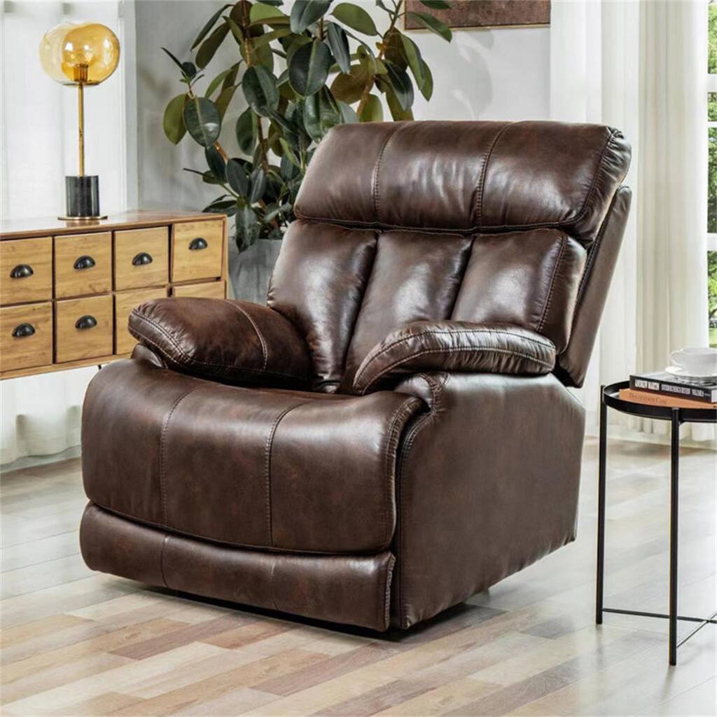 Power Recliner Leather Gel Recliner with Power Headrest, Sofa Chair