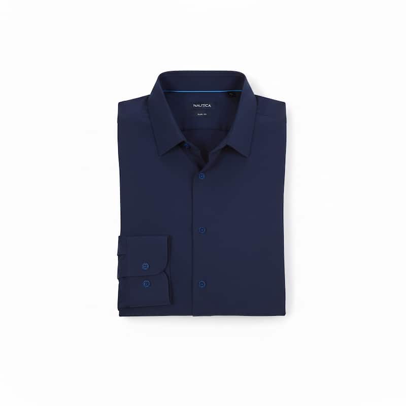 Nautica Men's Wrinkle-Resistant Performance Dress Shirt - Slim Fit