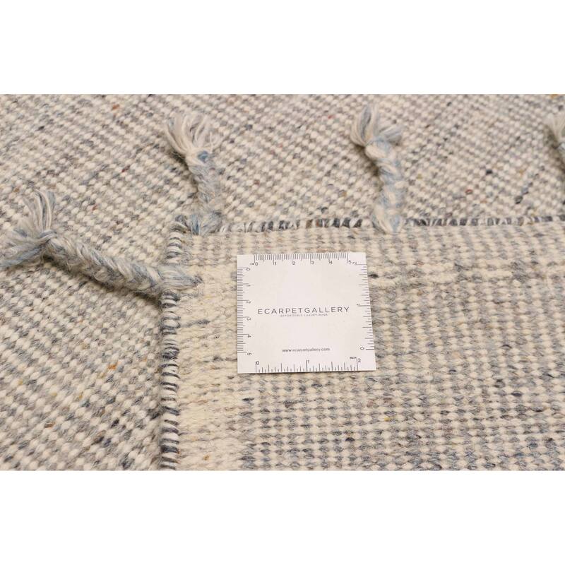 ECARPETGALLERY Hand-knotted Tangier Light Grey Wool Rug - 8'1 x 9'9
