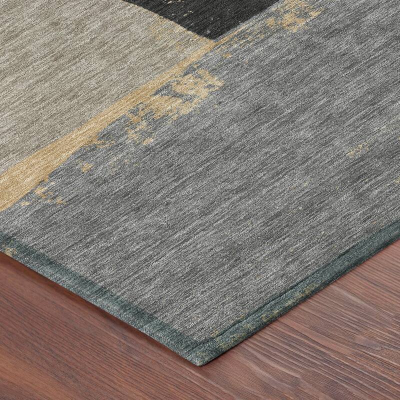 Machine Washable Indoor/ Outdoor Abstract Kraig Chantille Rug