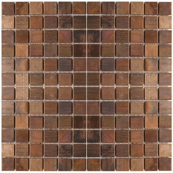 Eden Mosaic Tile: Small Square Antique Copper Tile 11.8x11.8 (11 tiles ...