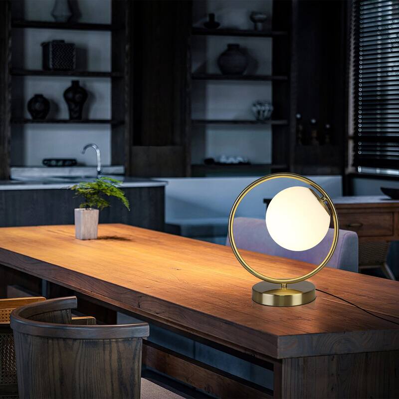 1-Light Gold Table Lamp Desk Lamp Cute Plug in Lamp - 11.8inch