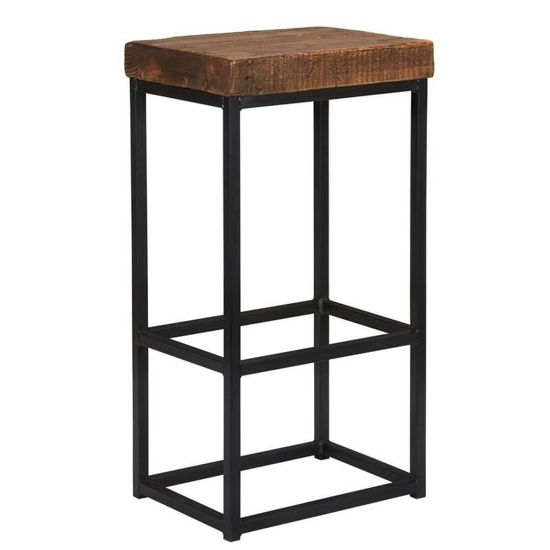 Carbon Loft Borrelli Reclaimed Wood Bar Stool