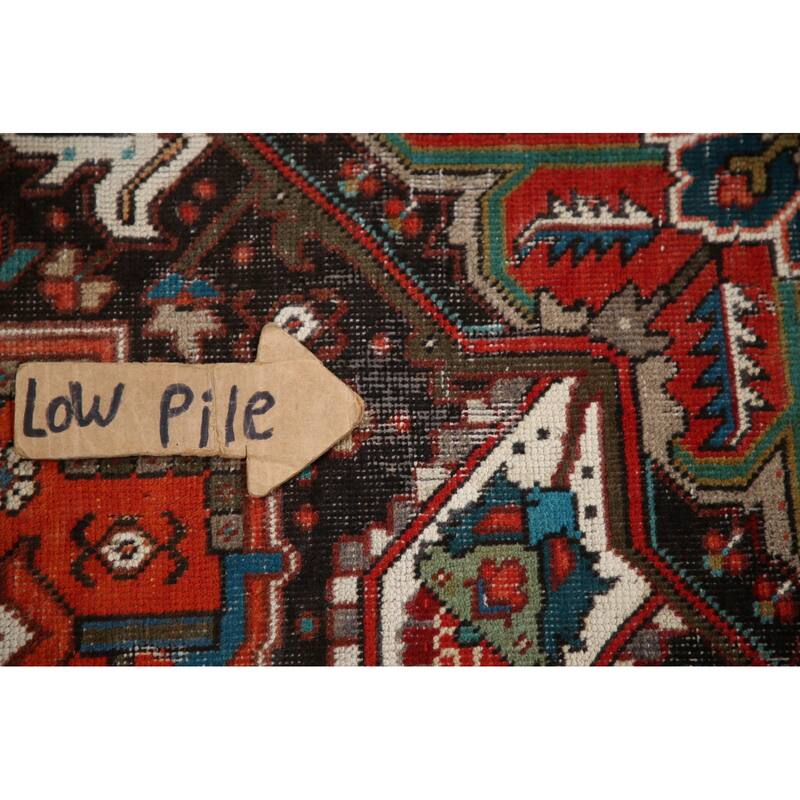 Hand Knotted Oriental 100% Wool Carpet Traditional Medallion Red Heriz Area Rug - 10' 7'' X 7' 2''