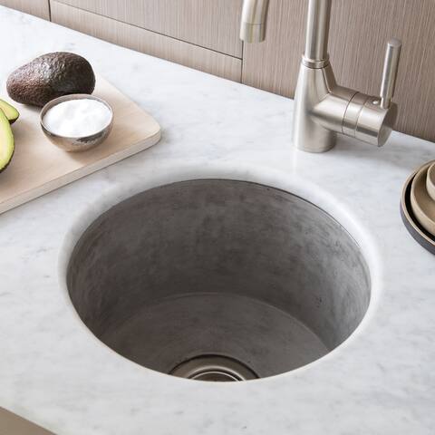 Olivos Handcrafted NativeStone Concrete Bar/ Prep Sink - 16" x 8"