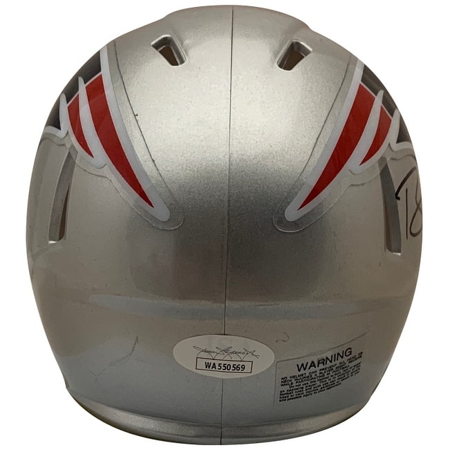 Bailey Zappe Autographed New England Patriots Signed Football Mini Helmet JSA COA - 8'6" x 11'6"