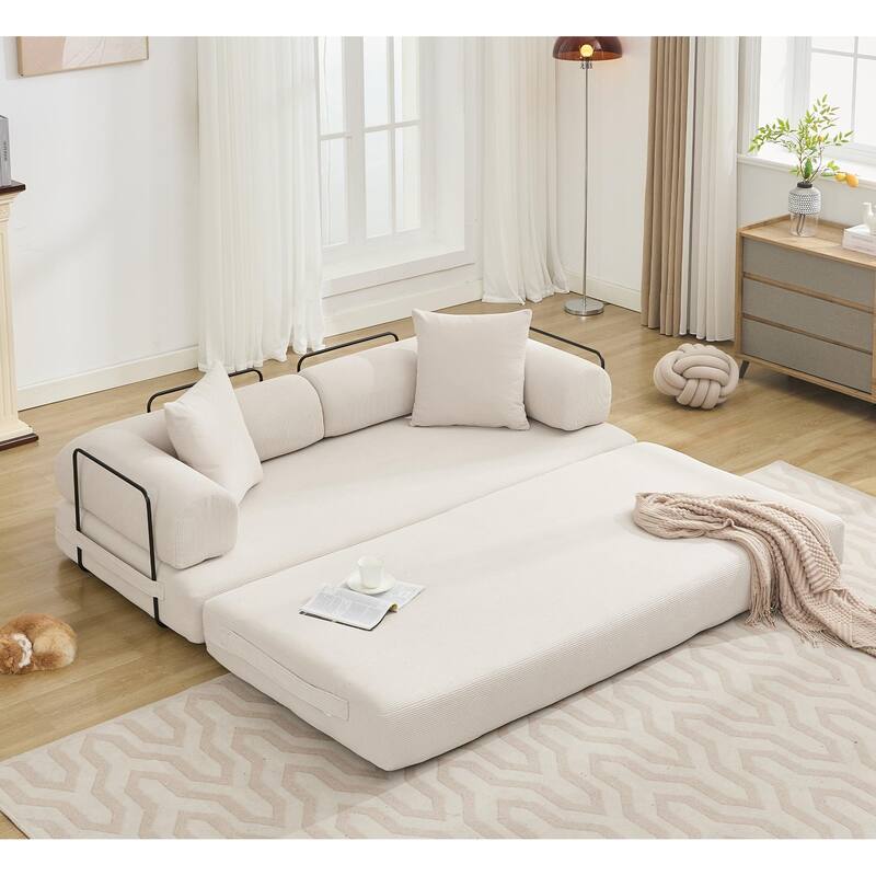 Folding Convertible Out Sleeper Sofa Bed,4-in-1 DIY Combination Convertible Sofa,King Size