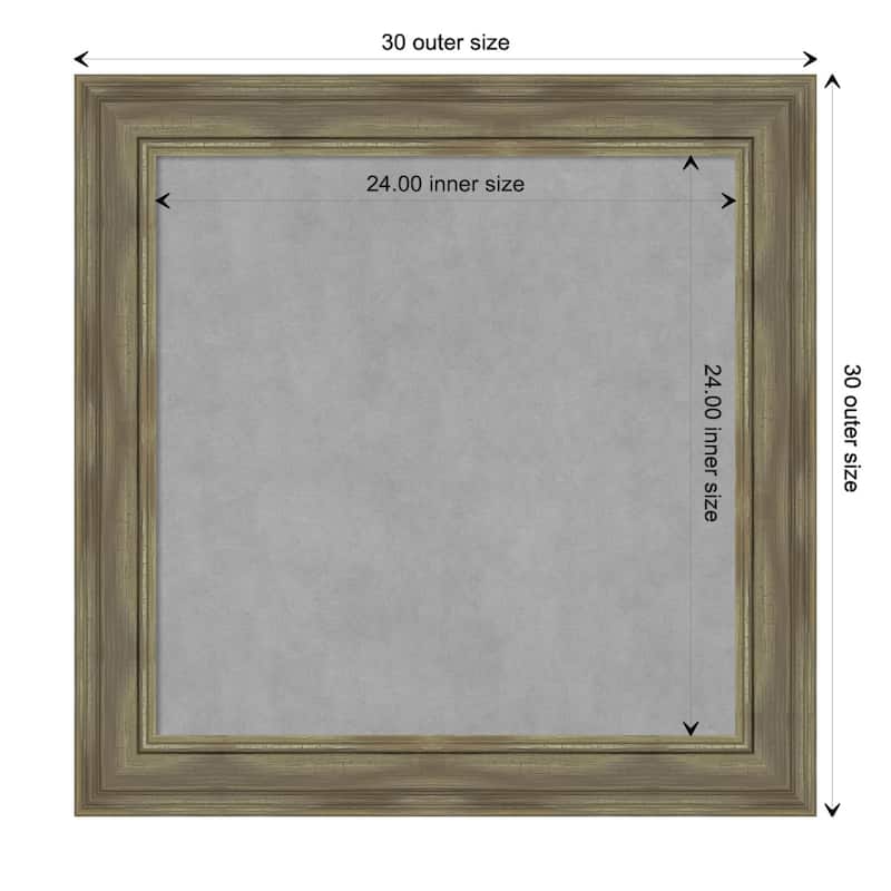 Amanti Art Alexandria Greywash Framed Magnetic Board - Board Size 24x24